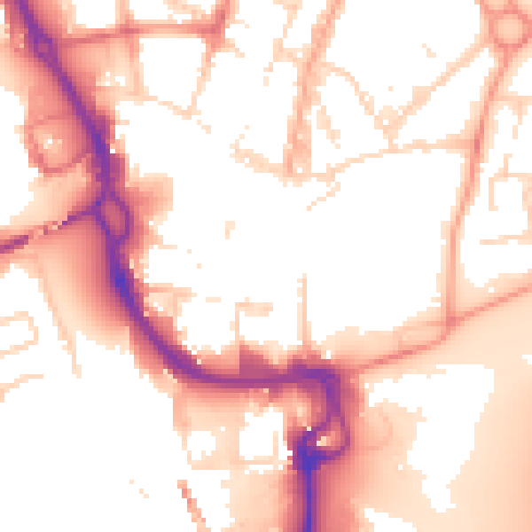 Daytime road noise heatmap for PE1 1XH