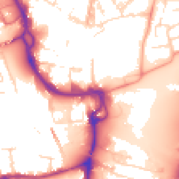 Daytime road noise heatmap for PE1 1YX