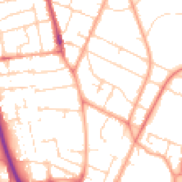 Daytime road noise heatmap for PE1 2GB