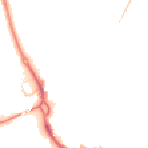 Night-time road noise heatmap for PE1 2RN