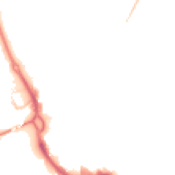 Night-time road noise heatmap for PE1 2TD