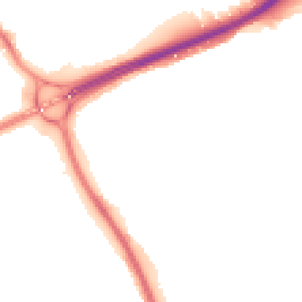 Night-time road noise heatmap for PE1 3HX
