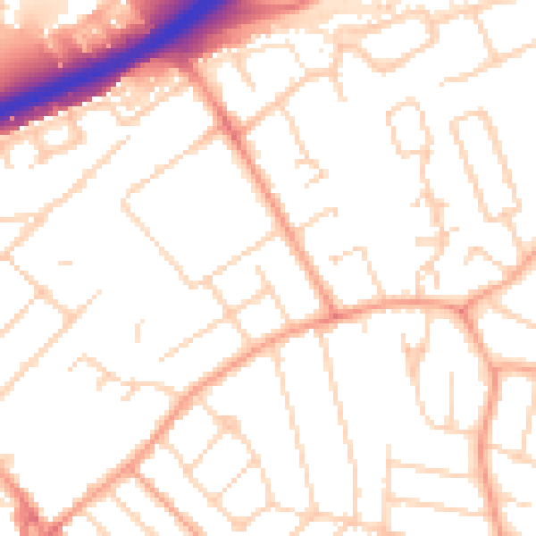 Daytime road noise heatmap for PE1 3JX