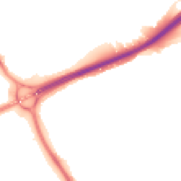 Night-time road noise heatmap for PE1 3LZ