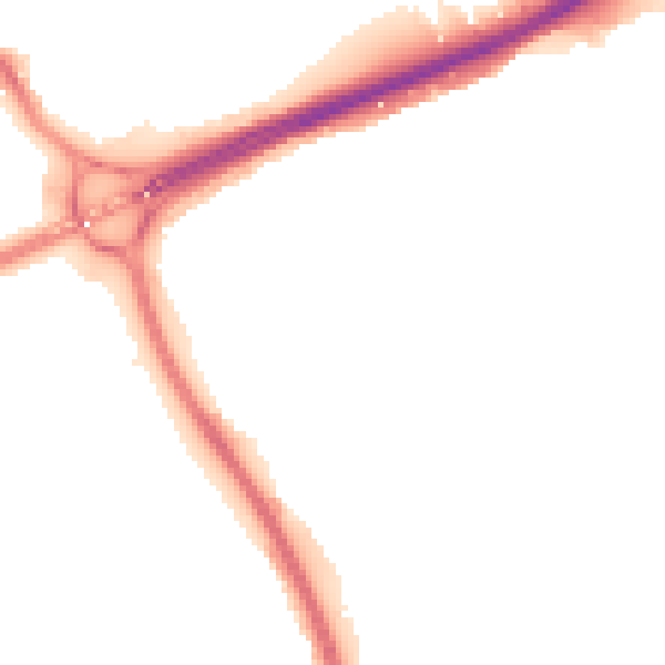 Night-time road noise heatmap for PE1 3NJ