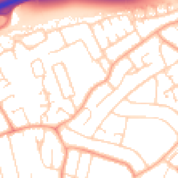 Daytime road noise heatmap for PE1 3SE