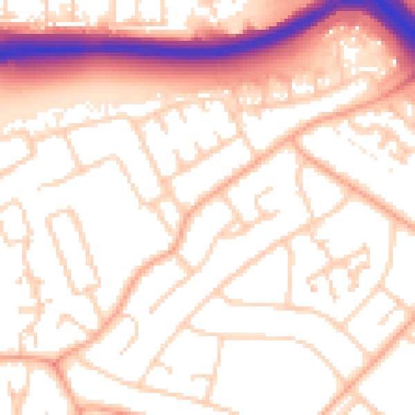 Daytime road noise heatmap for PE1 3SH