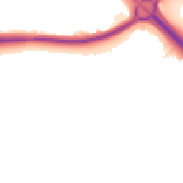 Night-time road noise heatmap for PE1 3SU