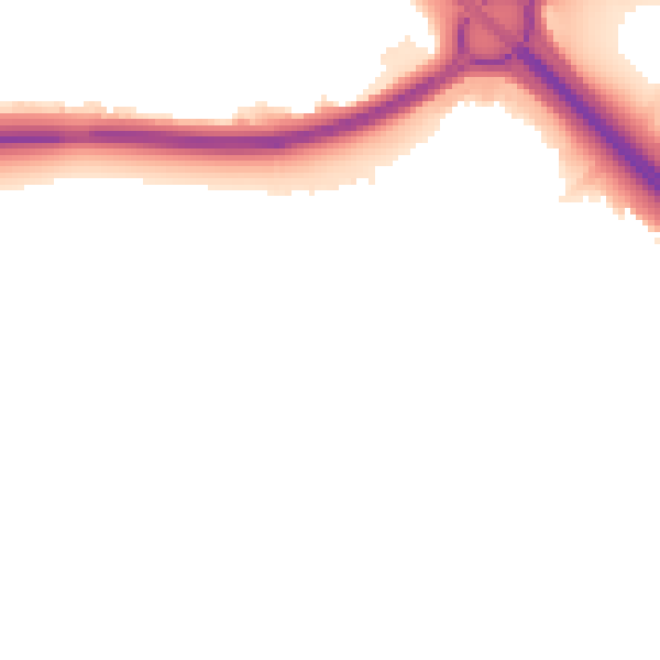 Night-time road noise heatmap for PE1 3SX