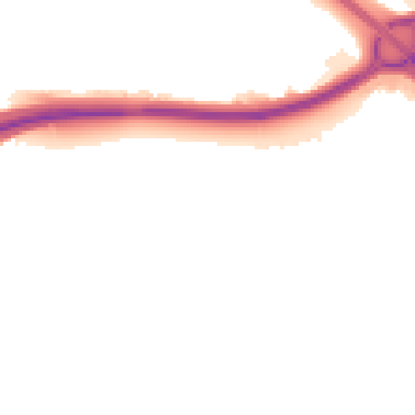 Night-time road noise heatmap for PE1 3XA