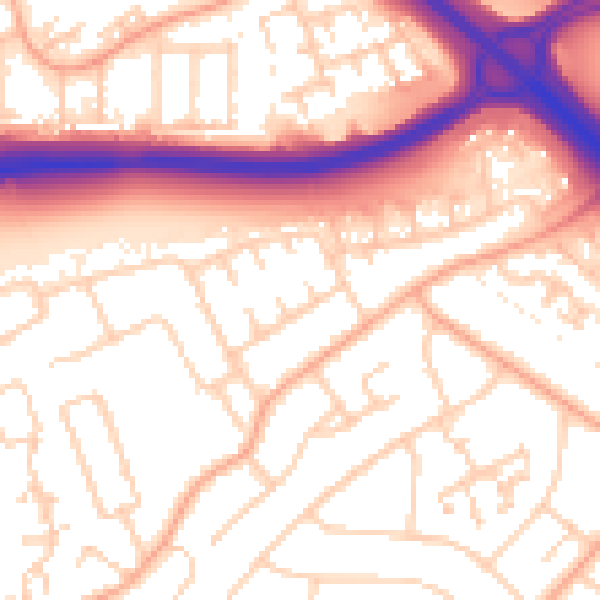 Daytime road noise heatmap for PE1 3XE