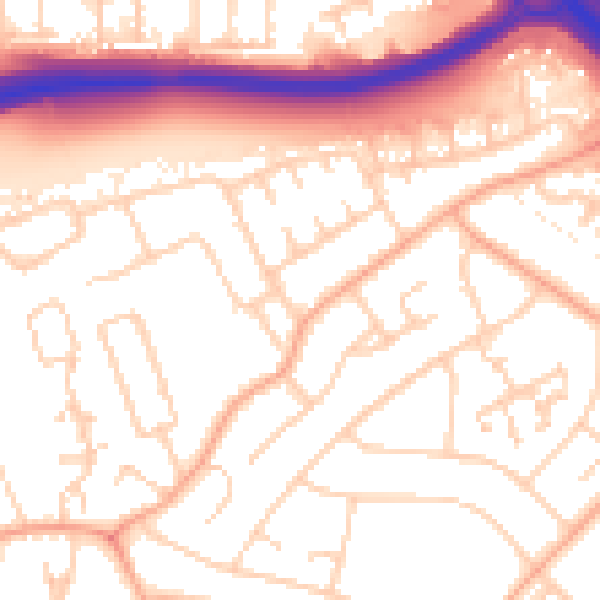 Daytime road noise heatmap for PE1 3XG