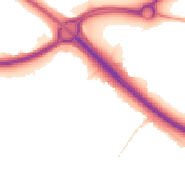Night-time road noise heatmap for PE1 4FY
