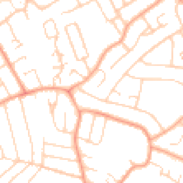 Daytime road noise heatmap for PE1 4HL