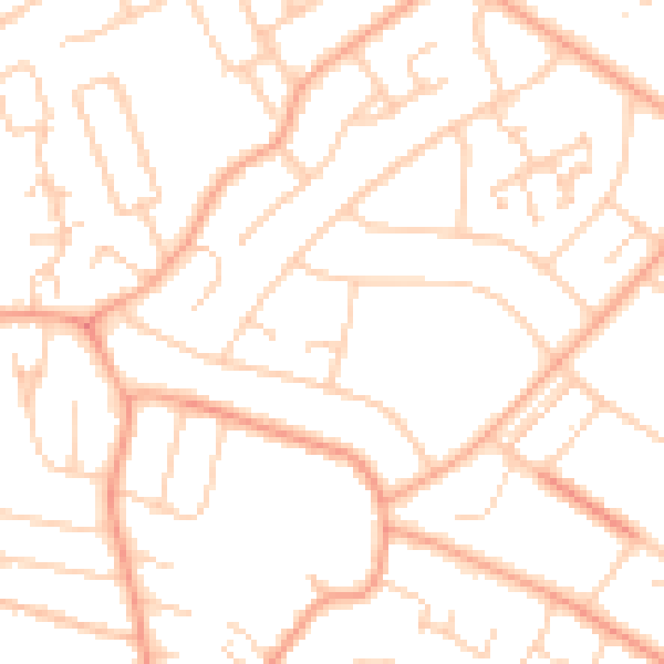 Daytime road noise heatmap for PE1 4HR