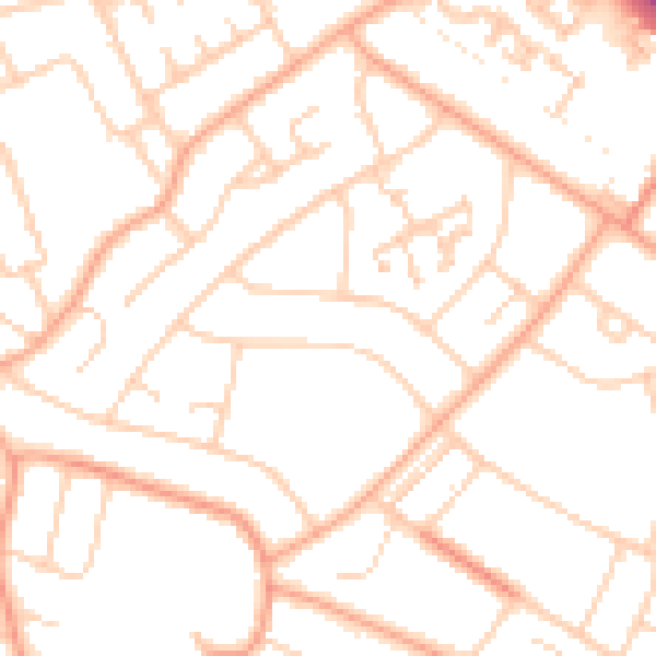 Daytime road noise heatmap for PE1 4JA