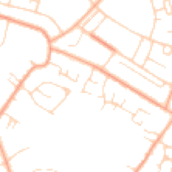 Daytime road noise heatmap for PE1 4LA