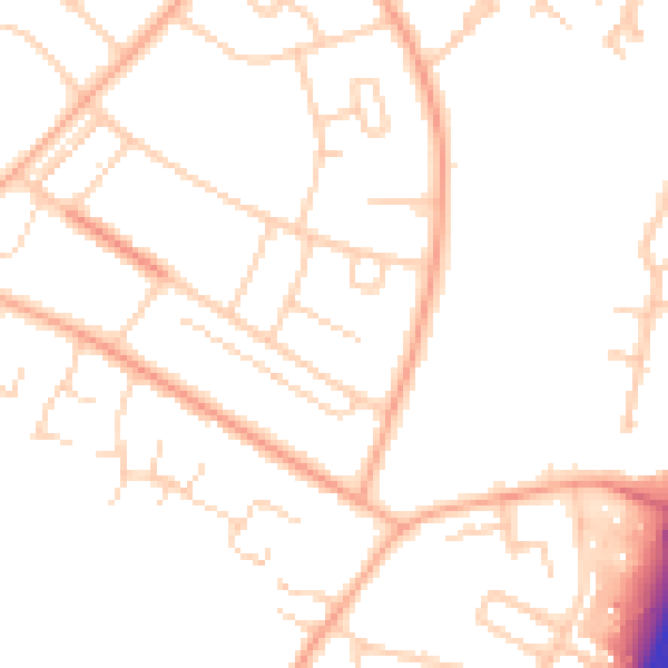 Daytime road noise heatmap for PE1 4NX