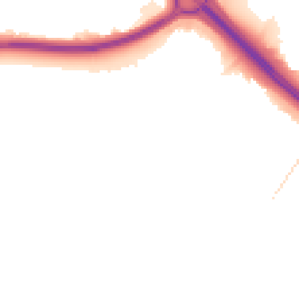 Night-time road noise heatmap for PE1 4QD