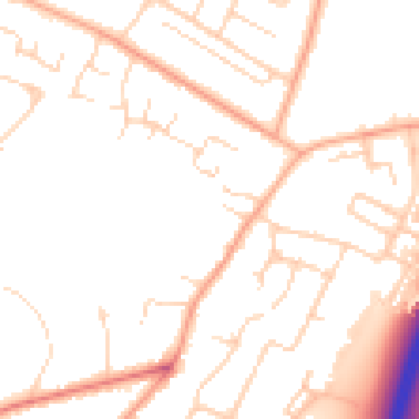 Daytime road noise heatmap for PE1 4QP