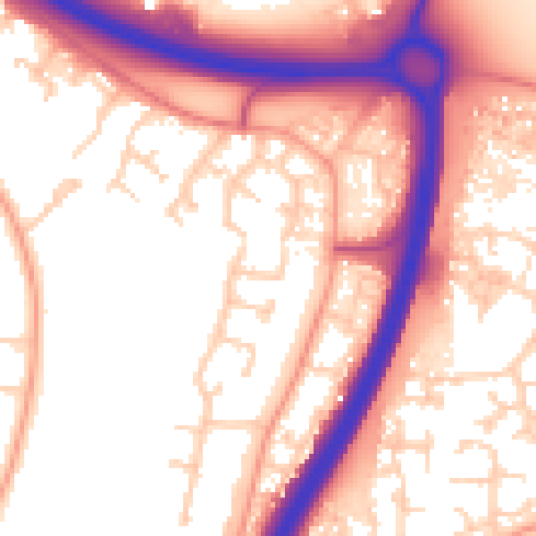 Daytime road noise heatmap for PE1 4RU