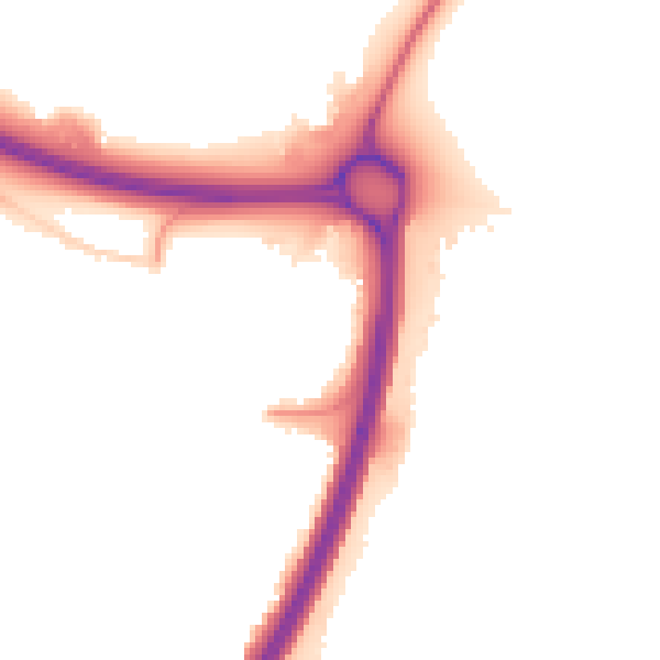 Night-time road noise heatmap for PE1 4SP