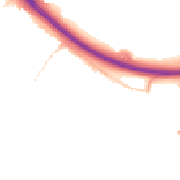 Night-time road noise heatmap for PE1 4TS