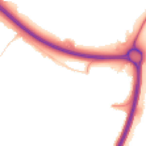 Night-time road noise heatmap for PE1 4UD