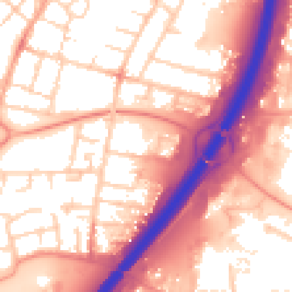 Daytime road noise heatmap for PE1 5AF