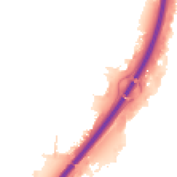 Night-time road noise heatmap for PE1 5AF