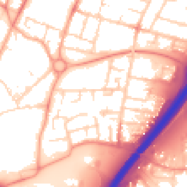 Daytime road noise heatmap for PE1 5DP