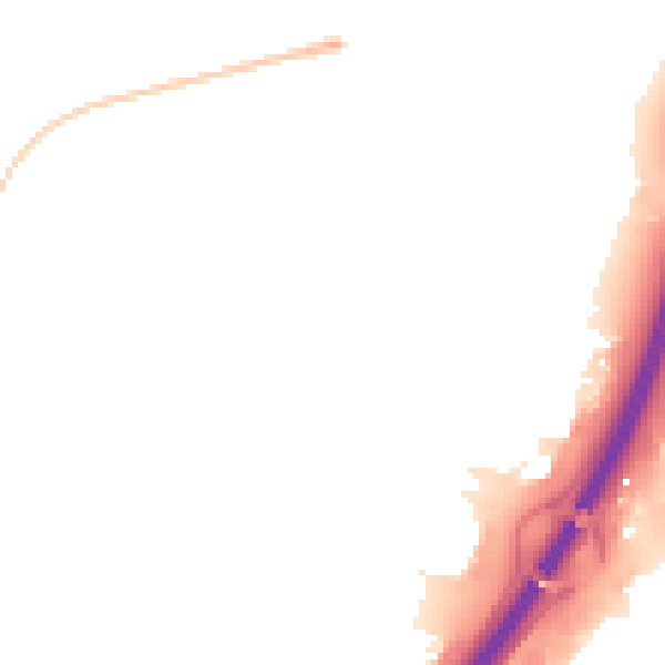 Night-time road noise heatmap for PE1 5JU