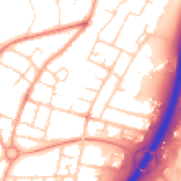 Daytime road noise heatmap for PE1 5JX