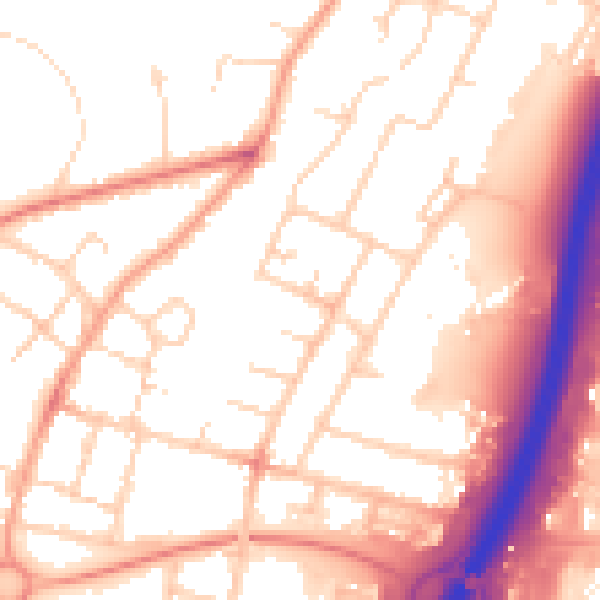 Daytime road noise heatmap for PE1 5LA
