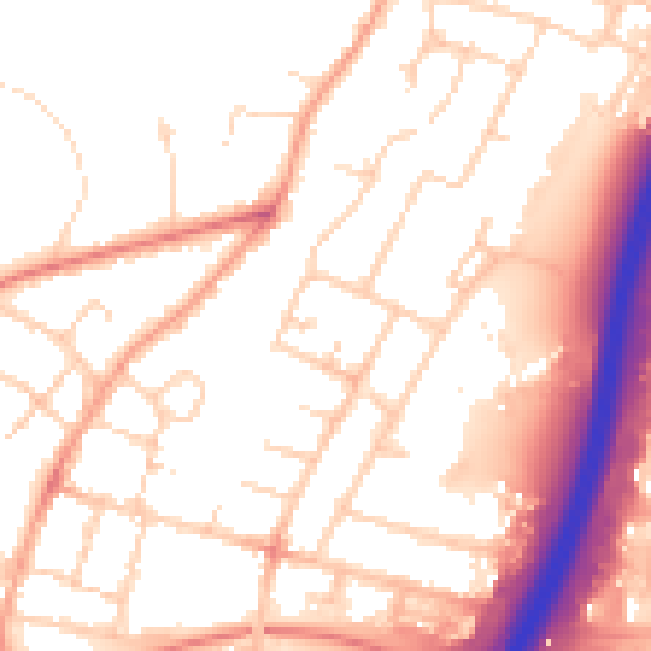 Daytime road noise heatmap for PE1 5LB