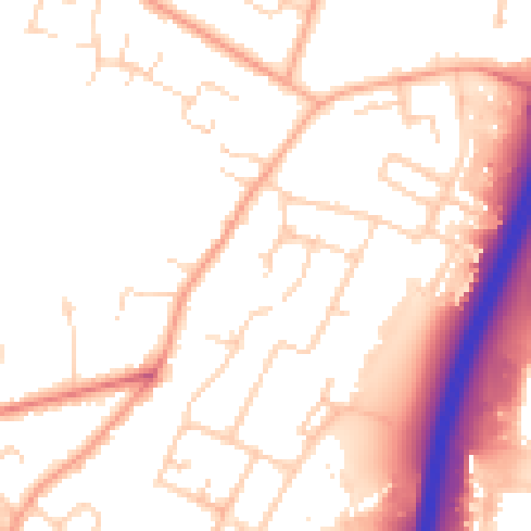 Daytime road noise heatmap for PE1 5LL