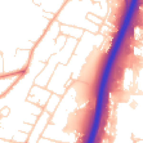 Daytime road noise heatmap for PE1 5PF