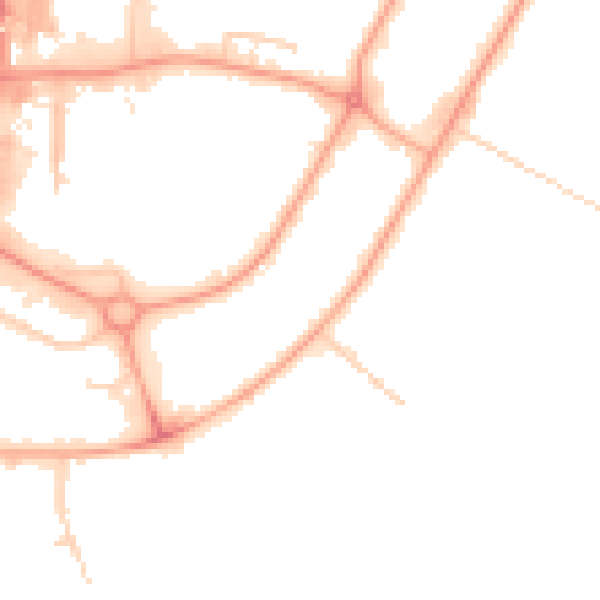 Daytime road noise heatmap for PE1 5QP