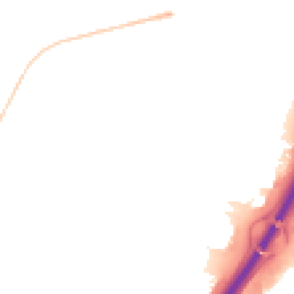 Night-time road noise heatmap for PE1 5TY