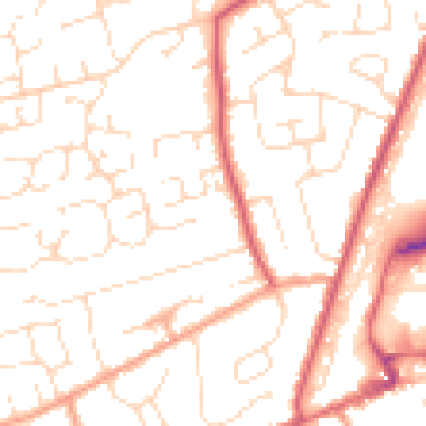 Daytime road noise heatmap for PE11 1AL