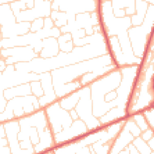 Daytime road noise heatmap for PE11 1BF