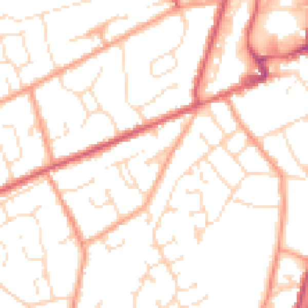 Daytime road noise heatmap for PE11 1DF