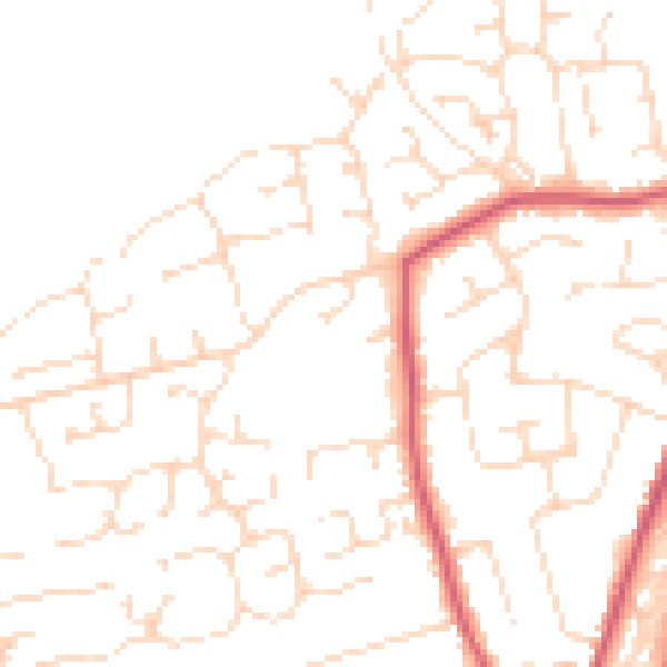Daytime road noise heatmap for PE11 1DT