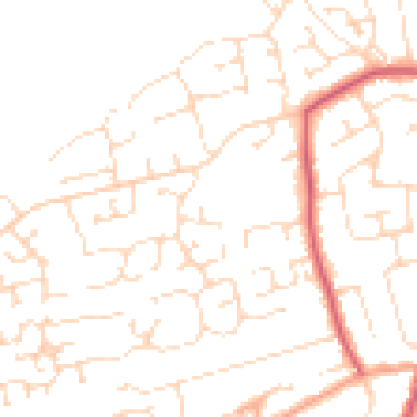 Daytime road noise heatmap for PE11 1ED