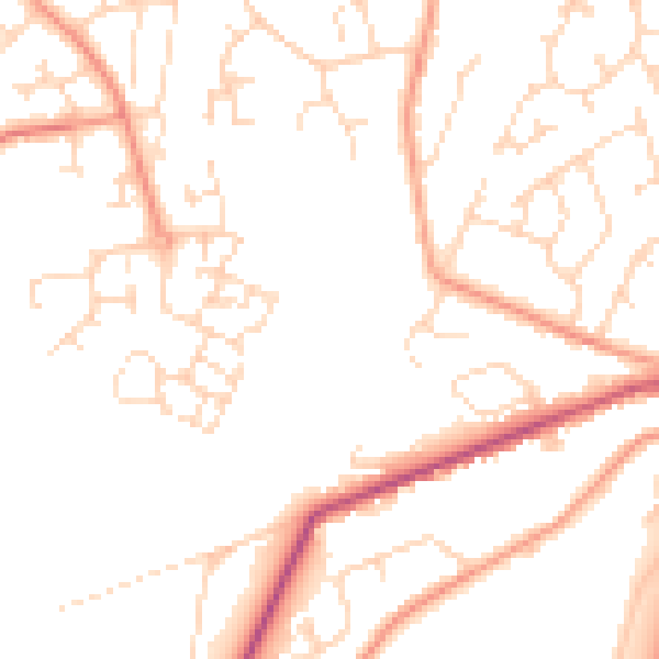 Daytime road noise heatmap for PE11 1FQ