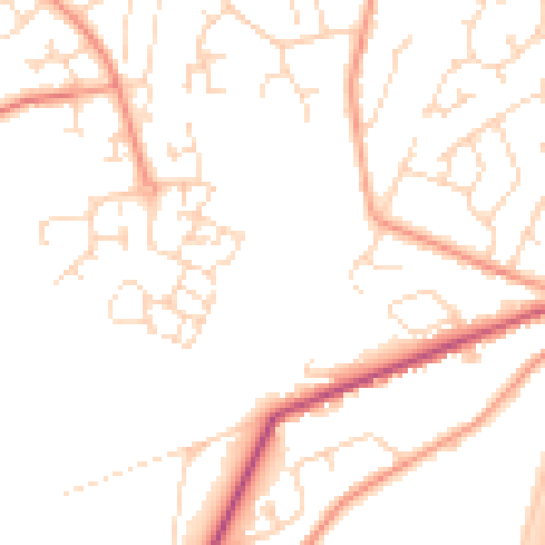 Daytime road noise heatmap for PE11 1FU