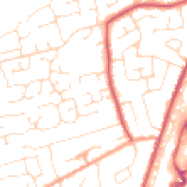 Daytime road noise heatmap for PE11 1GD