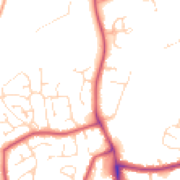 Daytime road noise heatmap for PE11 1GF