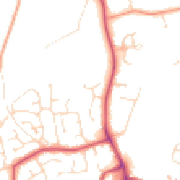 Daytime road noise heatmap for PE11 1GG