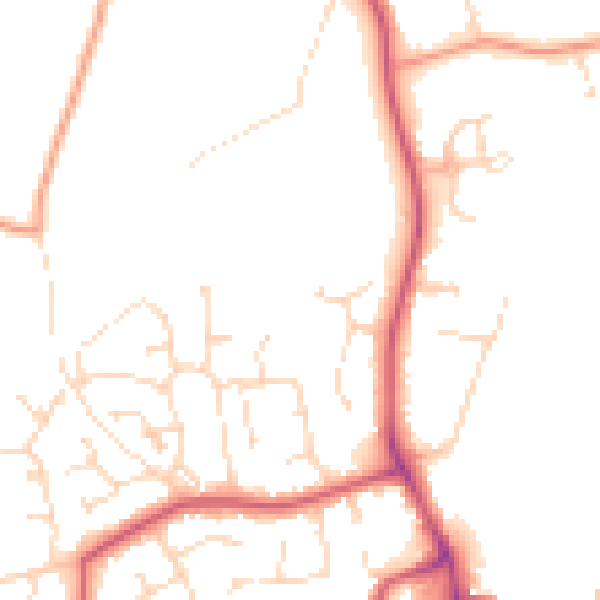 Daytime road noise heatmap for PE11 1GN
